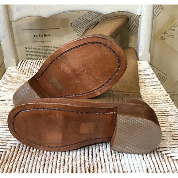 Free People Blaze Pull On Tall Boot Square Toe Distressed Toasted Wheat - Picture 11 of 12